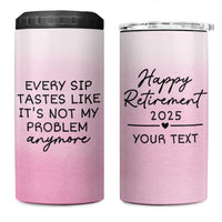 Personalized Retirement 4 in 1 Can Cooler Tumbler Custom Name Officially Retired Gift For Boss Co Worker