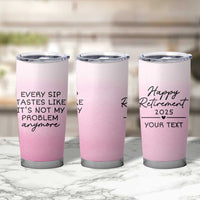 Personalized Retirement Tumbler Cup Custom Name Officially Retired Gift For Boss Co Worker