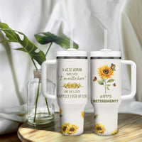 Retirement Gifts For Woman Tumbler With Handle Coworker Leaving A Wise Woman Once Said Im Outta Here Sunflower