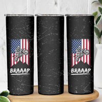 Braap Motocross Dirt Bike Skinny Tumbler Braaap Vintage USA American Flag Vintage Bikers Club