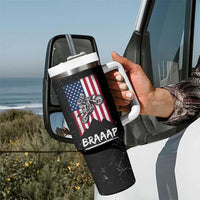 Braap Motocross Dirt Bike Tumbler With Handle Braaap Vintage USA American Flag Vintage Bikers Club