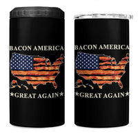 Funny Bacon American Great Again US Flag 4 in 1 Can Cooler Tumbler