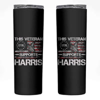 This Veteran Supports Harris 2024 Skinny Tumbler American Flag 4th Of July Madam President - Wonder Print Shop