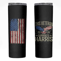 This Veteran Supports Harris 2024 Election Skinny Tumbler American Flag Eagle Grandpa Dad Gifts - Wonder Print Shop