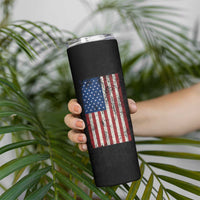 This Veteran Supports Harris 2024 Election Skinny Tumbler American Flag Eagle Grandpa Dad Gifts - Wonder Print Shop