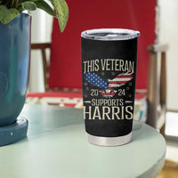 This Veteran Supports Harris 2024 Election Tumbler Cup American Flag Eagle Grandpa Dad Gifts - Wonder Print Shop