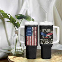 This Veteran Supports Harris 2024 Election Tumbler With Handle American Flag Eagle Grandpa Dad Gifts - Wonder Print Shop