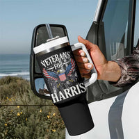 Veterans For Harris Walz 2024 Election Tumbler With Handle American Flag Eagle Grandpa Dad Gifts - Wonder Print Shop