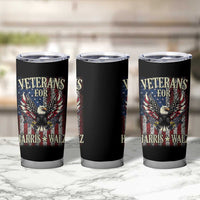 Veterans For Harris Walz 2024 Election Tumbler Cup American Flag Eagle Grandpa Dad Gifts - Wonder Print Shop