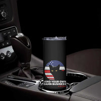 Harris Walz 2024 Election Skinny Tumbler Tim Walzt Mind Your Own Damn Business Cat Ladies Vote for Blue American Flag - Wonder Print Shop
