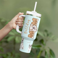 Bulldog Dog Mom Tumbler With Handle Funny Dog Lover Mothers Day Gifts