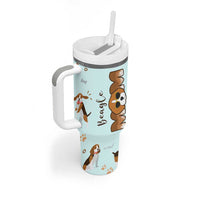 Beagle Dog Mom Tumbler With Handle Funny Dog Lover Mothers Day Gifts