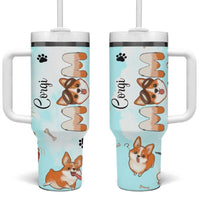 Corgi Dog Mom Tumbler With Handle Funny Dog Lover Mothers Day Gifts