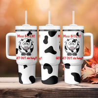 Funny Cow Lovers Tumbler With Handle Moo Bitch Get Out Heifer Cow Print