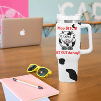 Funny Cow Lovers Tumbler With Handle Moo Bitch Get Out Heifer Cow Print