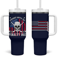 Ice Hockey Tumbler With Handle Hockey Lovers Fans Coaches Sticks US Flag