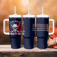 Ice Hockey Tumbler With Handle Hockey Lovers Fans Coaches Sticks US Flag