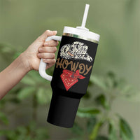 Howdy Cowboy Tumbler With Handle Retro Western Country Rodeo