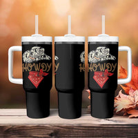 Howdy Cowboy Tumbler With Handle Retro Western Country Rodeo