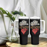 Howdy Cowboy Tumbler With Handle Retro Western Country Rodeo