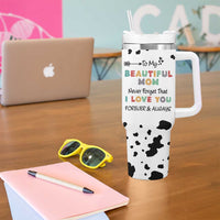 Mothers Day Mom Gifts Tumbler With Handle I Love You Mom Gift From Daughter Son Cow Print