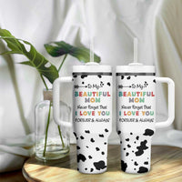 Mothers Day Mom Gifts Tumbler With Handle I Love You Mom Gift From Daughter Son Cow Print