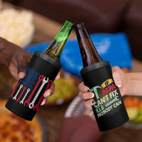 Father's Day Gift 4 in 1 Can Cooler Tumbler If Papa Can't Fix It No One Can USA Flag Mechanic