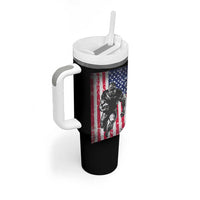 Football Players Tumbler With Handle US American Flag Game Day Sport Team Vintage Patriotic - Wonder Print Shop