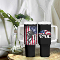 Football Players Tumbler With Handle US American Flag Game Day Sport Team Vintage Patriotic - Wonder Print Shop