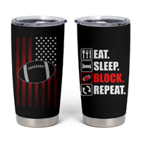 Football Lineman Tumbler Cup Eat Sleep Block Repeat Patriotic USA  Flag Defensive Linemen Gift For Men - Wonder Print Shop