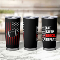 Football Lineman Tumbler Cup Eat Sleep Block Repeat Patriotic USA  Flag Defensive Linemen Gift For Men - Wonder Print Shop