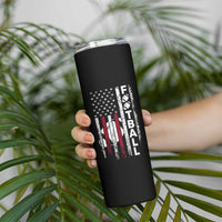 Football American Flag Skinny Tumbler Game Day Sport Team Vintage Patriotic - Wonder Print Shop