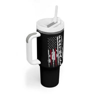 Football American Flag Tumbler With Handle Game Day Sport Team Vintage Patriotic - Wonder Print Shop