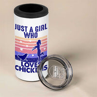 Chicken Gifts 4 in 1 Can Cooler Tumbler Just A Girl Who Loves Chickens Women Girls