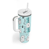 Bichon Frise Dog Mom Tumbler With Handle Mothers Day Gift For Dog Lovers Owners Women
