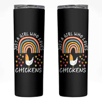 Chicken Gifts Skinny Tumbler Just A Girl Who Loves Chickens Boho Rainbow Women Girls