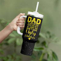 Fathers Day Dad Tumbler With Handle from Daughter Son Wife for Papa Stepdad Galaxy