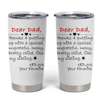 Funny Dad Gifts from Daughter Son Tumbler Cup Gift From Favorite Child