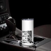 Gun Lovers Gifts For Women Skinny Tumbler Girls Just Want To Have Guns American Flag