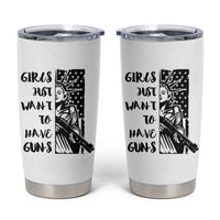 Gun Lovers Gifts For Women Tumbler Cup Girls Just Want To Have Guns American Flag