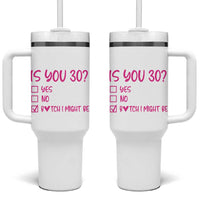 30th Birthday Gifts For Women Tumbler With Handle Funny Is You 30 Year Old 1996 Birthday Gift Wife Girlfriend