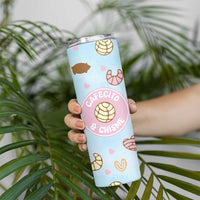 Cafecito & Chisme Skinny Tumbler Concha Pun Gift Mexican Themed Gifts in Spanish - Wonder Print Shop