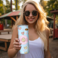 Cafecito & Chisme Skinny Tumbler Concha Pun Gift Mexican Themed Gifts in Spanish - Wonder Print Shop