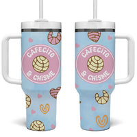 Cafecito & Chisme Tumbler With Handle Concha Pun Gift Mexican Themed Gifts in Spanish - Wonder Print Shop