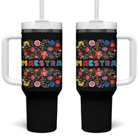 Maestra Bilingue Teacher Tumbler With Handle Cinco De Mayo Spanish Mexican Teacher In Spansish - Wonder Print Shop
