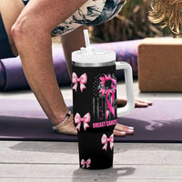 Breast Cancer Survivor Tumbler With Handle Pink Ribbon Sunflower USA Flag - Wonder Print Shop