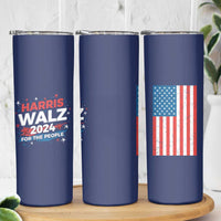 Harris Walz 2024 For The People Skinny Tumbler Vote Blue Vice President VP American Flag - Wonder Print Shop