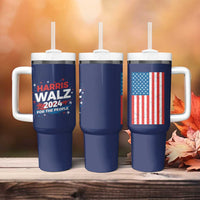 Harris Walz 2024 For The People Tumbler With Handle Vote Blue Vice President VP American Flag - Wonder Print Shop