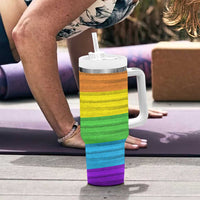 LGBTQ Pride Tumbler With Handle Kiss Whoever The Fuck You Want LGBT Rainbow Flag