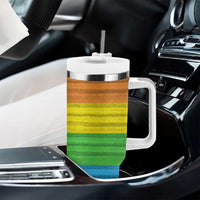 LGBTQ Pride Tumbler With Handle Kiss Whoever The Fuck You Want LGBT Rainbow Flag